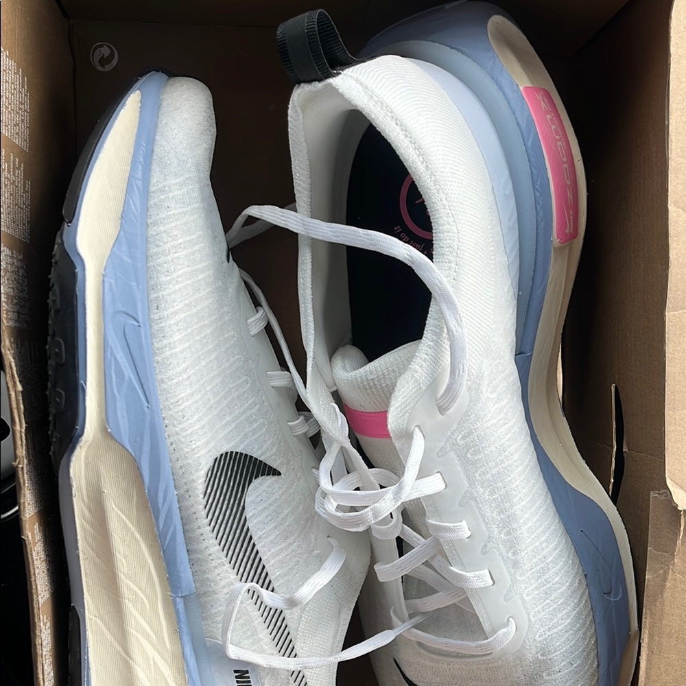 Nike White and Blue Athletic Shoes